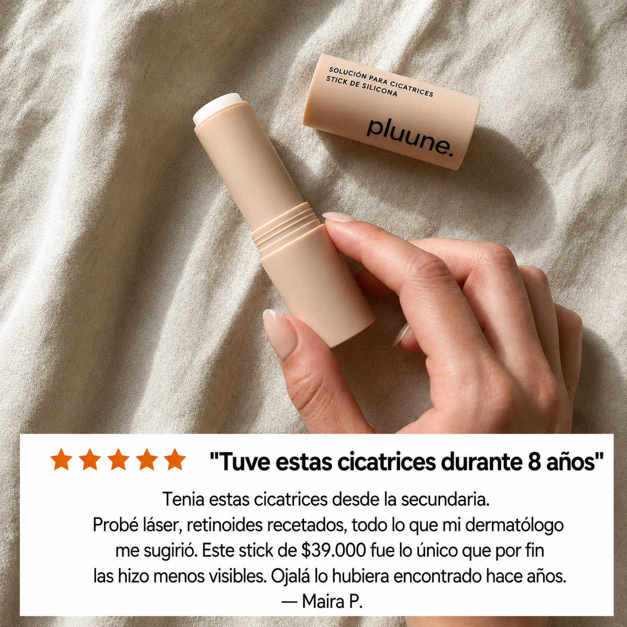 Pluune™: Balsamo clínico reparador de cicatrices de acné™